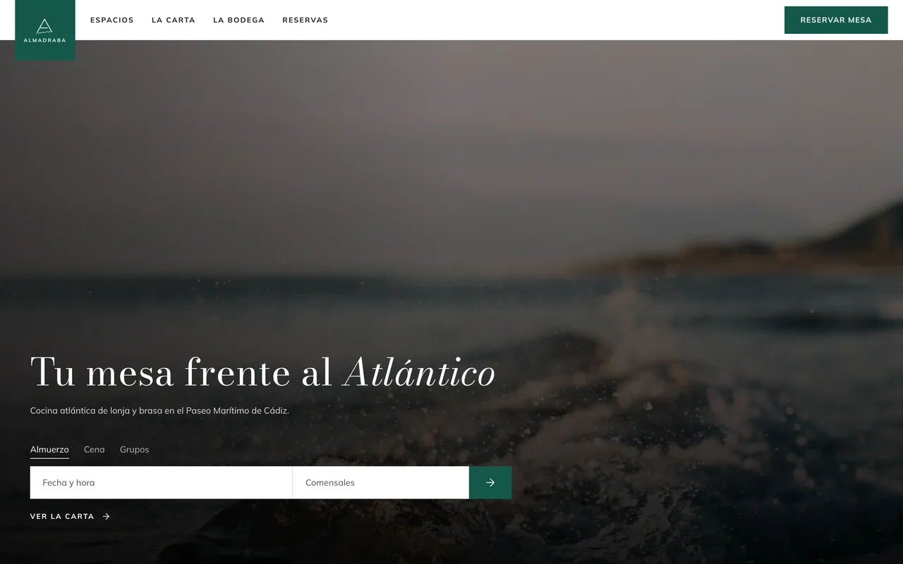 Página de inicio de la plantilla Almadraba